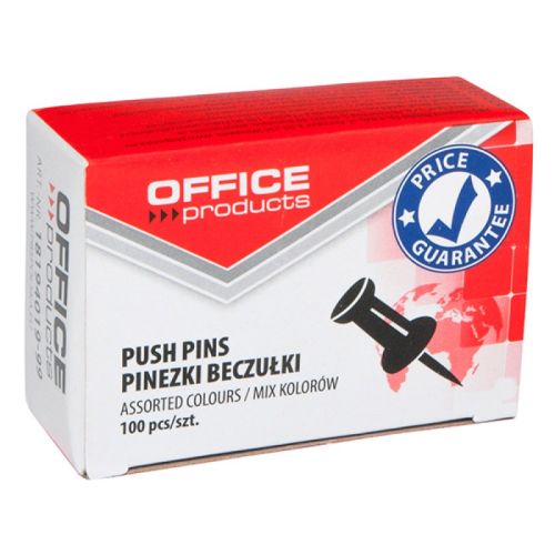 Пинове за коркова дъска OFFICE PRODUCTS, цветни, кутия 100 бр.