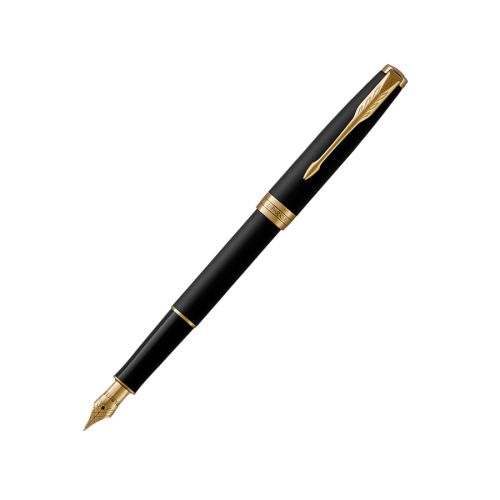 Писалка PARKER Royal Sonnet Matte Black GT, месингово тяло, позлатен клип, черен 1