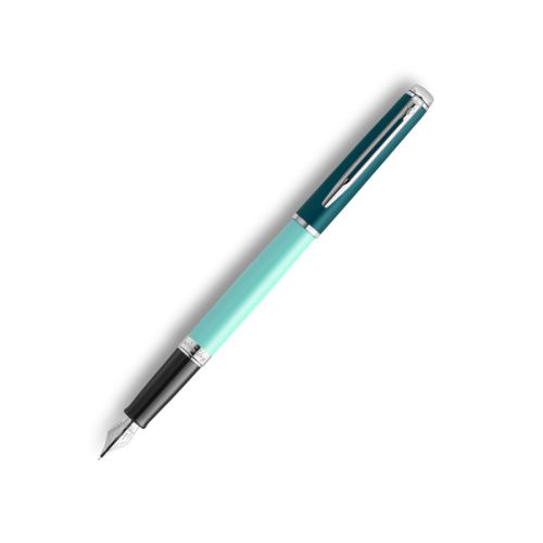 Писалка Waterman Hemisphere Green CT, стоманено тяло, хромиран клип, син 1