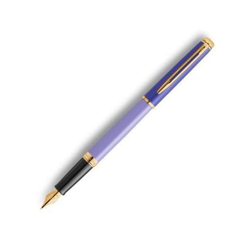 Писалка Waterman Hemisphere Purple GT, стоманено тяло, позлатен клип, син 1
