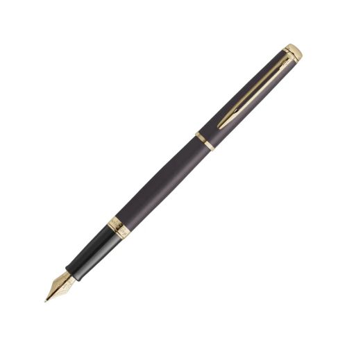 Писалка Waterman Hemisphere Understated Black GT, стоманено тяло, позлатен клип, син 1