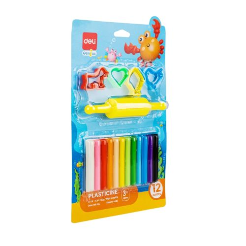 Пластилин Deli Genius EH716, с аксесоари, 160 г, 12 цвята — Joya.bg 1