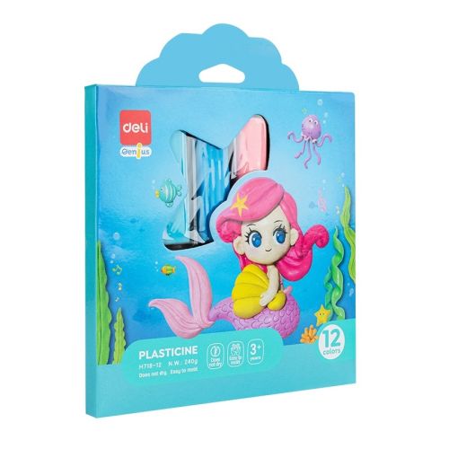 Пластилин Deli Genius EH718-12, 240 г, 12 цвята пастел — Joya.bg 1