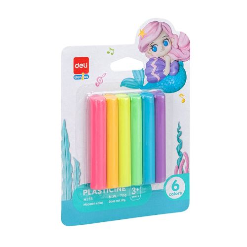 Пластилин Deli Genius Mermaid EH714, 70 г, 6 цвята пастел — Joya.bg 1