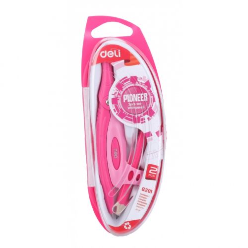 Пластмасов пергел с молив Deli Pioneer EG20102, розов — Joya.bg 1