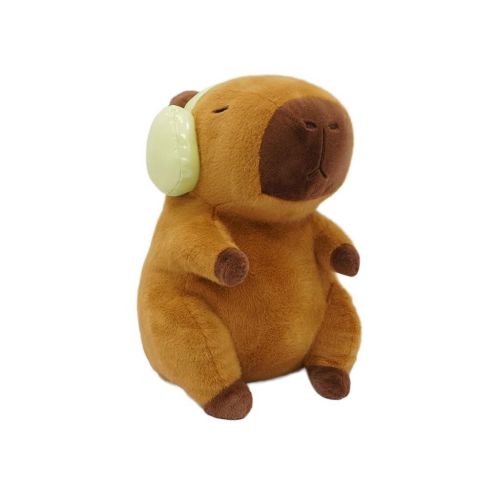 Плюшена играчка Luna Toys CAPYBARA Headset Squishcuties, със слушалки, 20 см — Joya.bg