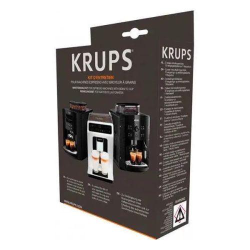 Почистващ комплект за кафемашини KRUPS, XS530010, 2 бр. прах + 10 бр. таблетки + 1 филтър — Joya.bg 1