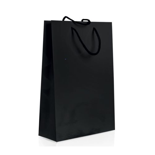 Подаръчна торбичка LASTVA PaperBag черна, 250x380x90 мм, хартия — Joya.bg