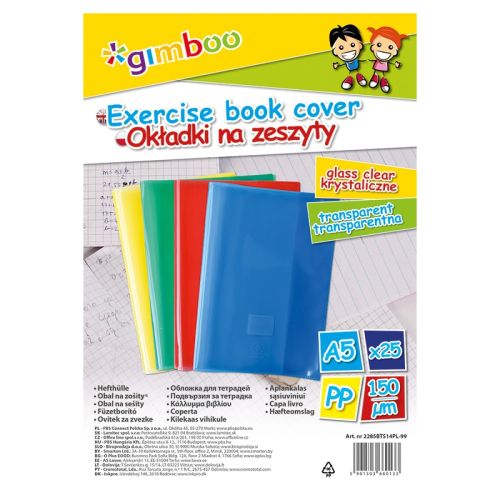 Подвързия GIMBOO, A5, 150 mic, микс 4 цвята, 25 бр./опаковка 1