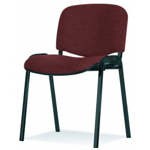 Посетителски стол Iso Black, дамаска, черна метална база, бордо — Joya.bg