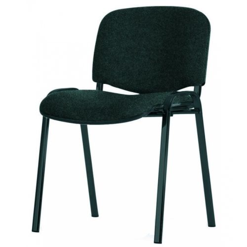 Посетителски стол Iso Black, дамаска, черна метална база, черен — Joya.bg