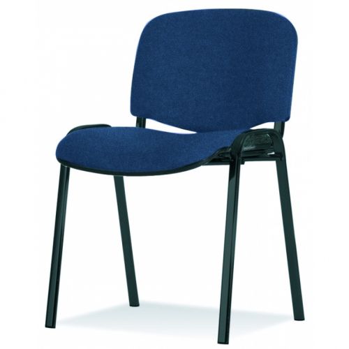 Посетителски стол Iso Black, дамаска, черна метална база,  син — Joya.bg