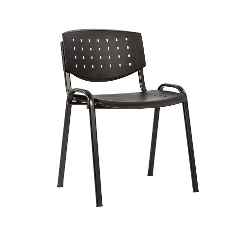 Посетителски стол TAURUS PN LAYER, черна метална база, без подлакътници , черна пластмаса — Joya.bg 1