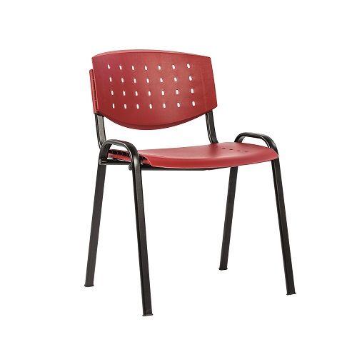 Посетителски стол Taurus PN LAYER, черна метална база, без подлакътници , пластмаса цвят Бордо — Joya.bg 1