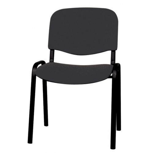 Посетителски стол TAURUS TN C, дамаска, черна метална база, без подлакътници, черен — Joya.bg