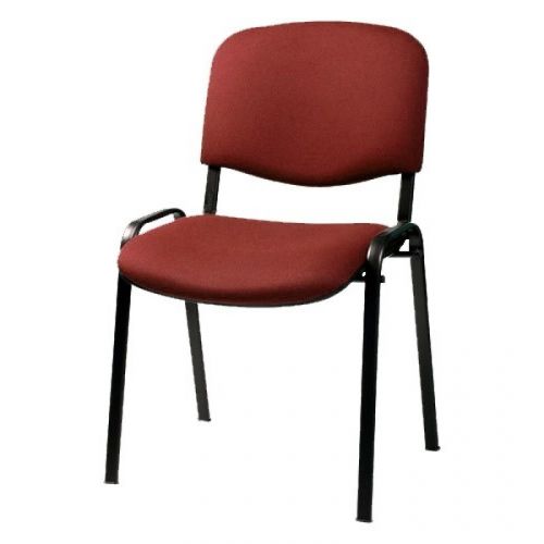 Посетителски стол TAURUS TN C, дамаска, черна метална база, без подлакътници, червен — Joya.bg