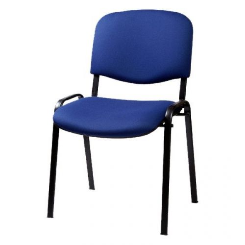 Посетителски стол TAURUS TN C, дамаска, черна метална база, без подлакътници, син — Joya.bg