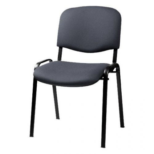 Посетителски стол TAURUS TN C, дамаска, черна метална база, без подлакътници, сив — Joya.bg