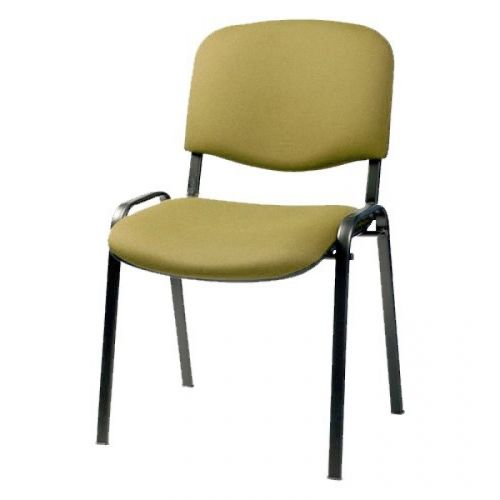 Посетителски стол TAURUS TN C, дамаска пепит, черна метална база, без подлакътници, бежов/кафяв — Joya.bg