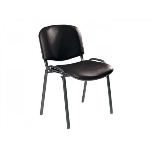 Посетителски стол TAURUS TN S, еко кожа, черна метална база, без подлакътници, черен — Joya.bg