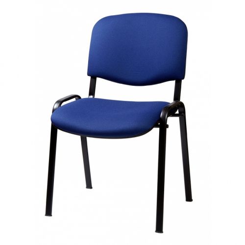 Посетителски стол TAURUS TN S, еко кожа, черна метална база, без подлакътници, син — Joya.bg