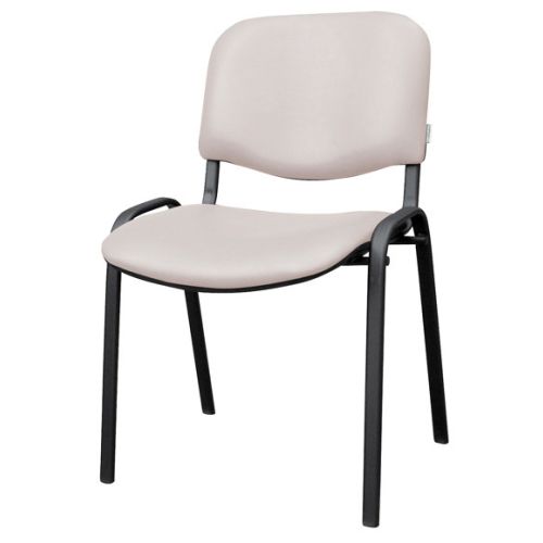 Посетителски стол TAURUS TN S, еко кожа, черна метална база, без подлакътници , светлобежов