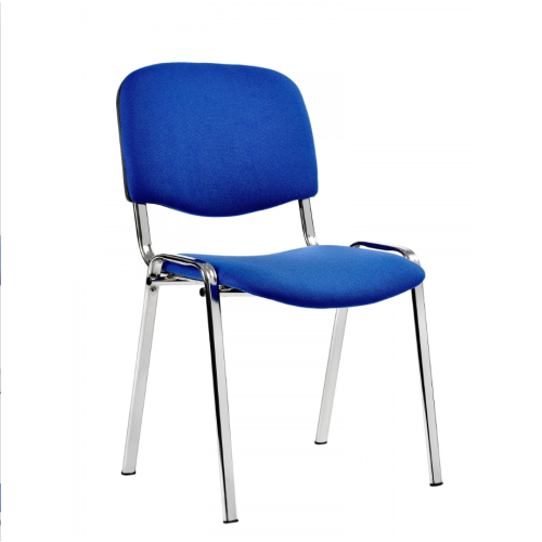 Посетителски стол TAURUS TNT, еко кожа, хромирана база, без подлакътници, син 1