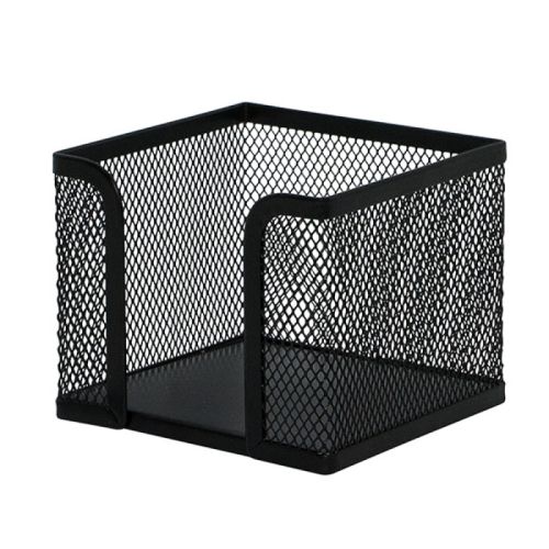 Поставка за хартиено кубче Q-CONNECT, 95х95х80 мм, метална мрежа, черна