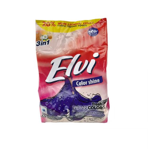 Прах за пране за цветни тъкани Elvi Color Shine automat, плик 2 кг — Joya.bg 1