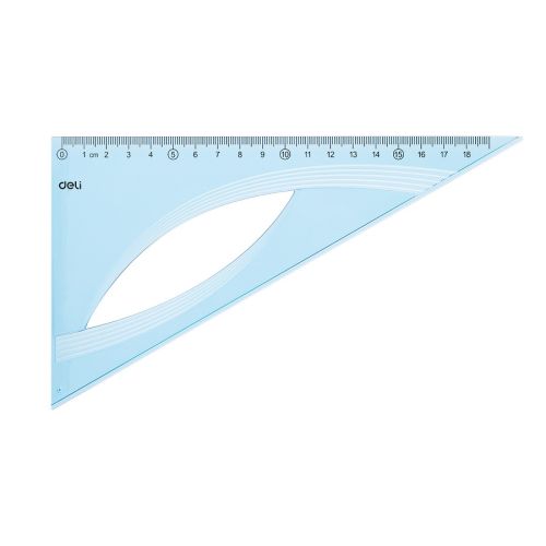 Правоъгълен триъгълник Deli Woove EH15, 20 см, син — Joya.bg 1