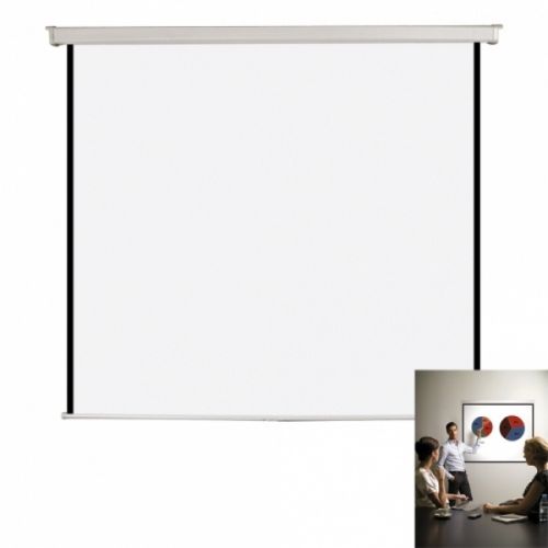 Прожекционен екран Bi-Office, 1500х1500 мм, формат 1:1, ръчно управление — Joya.bg