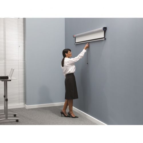 Прожекционен екран Nobo, 4ENS01, 1500х1138 мм, формат 4:3, ръчно управление — Joya.bg 1