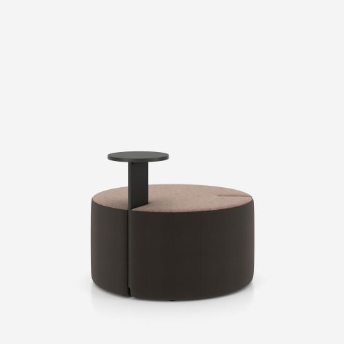 Пуф за сядане Tri.ply, с поставка, 850х850х450 мм, тапицерия дамаска SX4024, маслинено бозаво 1