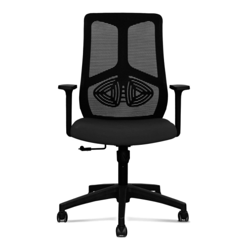 Работен стол STAR Black, мрежа и дамаска,черна PP база, фиксирани подлакътници,черен — Joya.bg 1