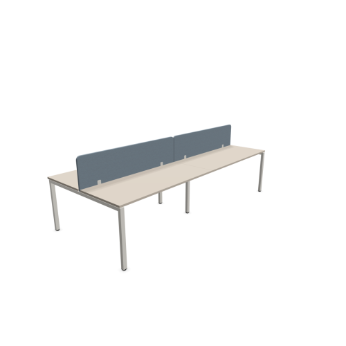 Работна станция с четири места CS5040 Workbench, сив панел, бяла рамка,3200x1400x740 мм,25мм,кашмир — Joya.bg 1