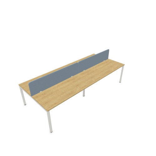 Работна станция с четири места CS5040 Workbench, сив панел, бяла рамка,3200x1400x740 мм,ПДЧ 25мм,дъб — Joya.bg 1