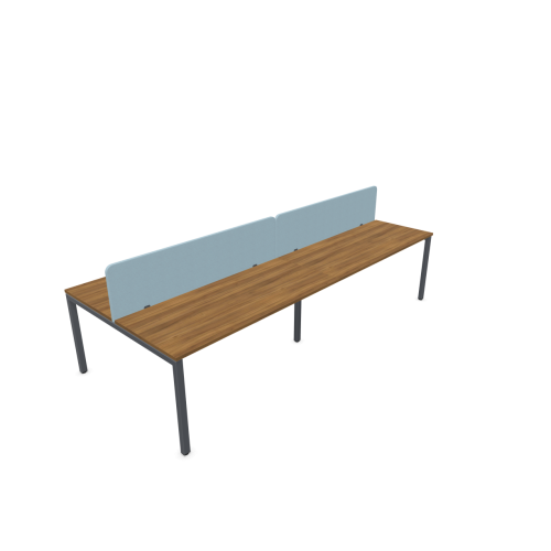 Работна станция с четири места CS5040 Workbench, сив панел, сива рамка,3200x1400x740 мм, 25мм,орех — Joya.bg 1