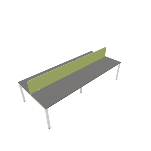 Работна станция с четири места CS5040 Workbench, зелен панел, бяла рамка,3200x1400x740 мм,25мм,сива — Joya.bg 1