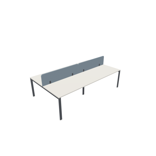 Работна станция с четири места SQart Workbench, сив панел, сива рамка, 2800x1600x740 мм, светлосиво — Joya.bg 1