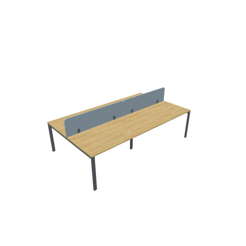 Работна станция с четири места SQart Workbench, сив панел, сива рамка, 2800x1600x740мм, дъб Хамилтън — Joya.bg 1