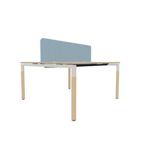 Работна станция с две места CS5040 Workbench,сив панел,бяла рамка,1200x1600x740 мм, ПДЧ 25мм,акация — Joya.bg 1