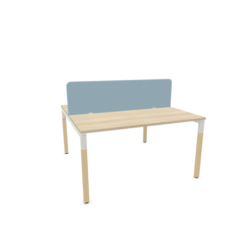 Работна станция с две места CS5040 Workbench, сив панел, бяла рамка,1400x1400x740 мм,ПДЧ 25мм,акация — Joya.bg 1