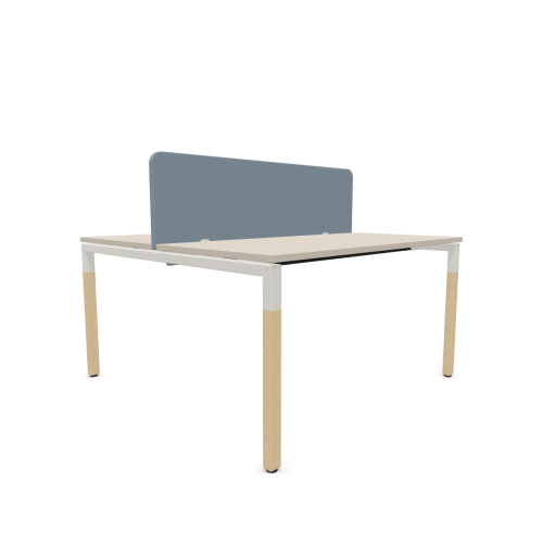 Работна станция с две места CS5040 Workbench, сив панел, бяла рамка,1400x1400x740 мм,ПДЧ 25мм,кашмир — Joya.bg 1