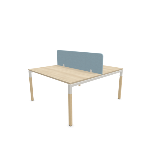 Работна станция с две места CS5040 Workbench, сив панел,бяла рамка,1400x1600x740 мм, ПДЧ 25мм,акация — Joya.bg 1