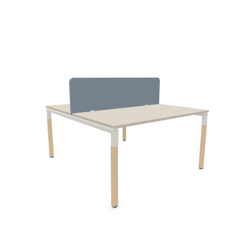 Работна станция с две места CS5040 Workbench, сив панел,бяла рамка,1400x1600x740 мм, ПДЧ 25мм,кашмир — Joya.bg 1