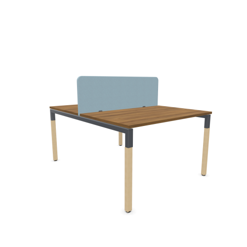 Работна станция с две места CS5040 Workbench, сив панел, сива рамка,1200x1600x740 мм,ПДЧ 25мм, орех — Joya.bg 1