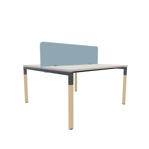 Работна станция с две места CS5040 Workbench, сив панел, сива рамка,1400x1400x740 мм,ПДЧ 25мм,сива — Joya.bg 1