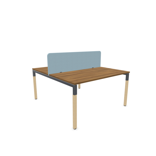 Работна станция с две места CS5040 Workbench, сив панел, сива рамка,1400x1600x740 мм,ПДЧ 25мм,орех — Joya.bg 1