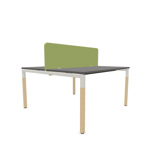 Работна станция с две места CS5040 Workbench,зелен панел, бяла рамка,1400x1400x740 мм, ПДЧ 25мм,сива — Joya.bg 1