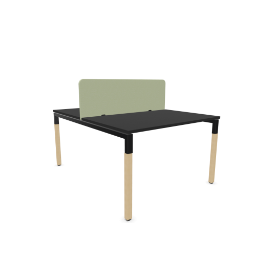 Работна станция с две места CS5040 Workbench, зелен панел,черна рамка,1200x1600x740 мм,25мм,графит — Joya.bg 1